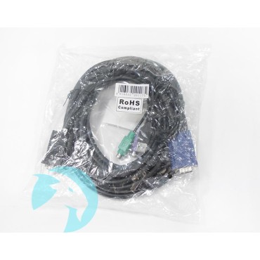 Кабел/преходник Mixed major brands KVM VGA Male to VGA with USB + 2xPS/2 Male Cable Кабел/преходник Mixed major brands KVM VGA Male to VGA with USB + 2xPS/2 Male Cable