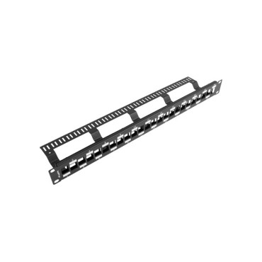 Аксесоар за видеонаблюдение Lanberg patch panel blank 24 port 1U staggered with organizer for keystone modules
