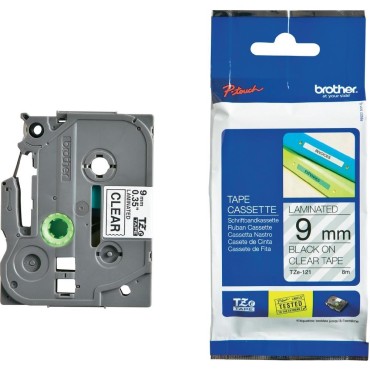 Консуматив Brother TZe-121 Tape Black on Clear Laminated 9mm - Eco Консуматив Brother TZe-121 Tape Black on Clear Laminated 9mm - Eco