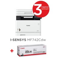 Canon i-SENSYS MF742Cdw Printer/Scanner/Copier + Canon CRG-055H BK
