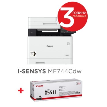 Canon i-SENSYS MF744Cdw Printer/Scanner/Copier/Fax + Canon CRG-055H BK