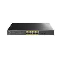 Суич Cudy GS1016EPS2 16 port 10/100/1000 Base-T Gigabit ports 19-inch 2-1000 Base-X SFP Slot 16-port IEEE 802.3at PoE+ Injector Supports PoE power up to 30W for each PoE port Local management via WEB GUI 200W Internal