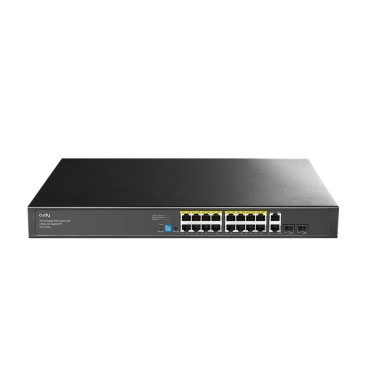 Суич Cudy GS1018PS2 16-Port Gigabit PoE+ Switch with 2 Uplink Gigabit Ports and 2 Gigabit SFP Slots 200W16-10/100/1000 BASE-T Gigabit ports