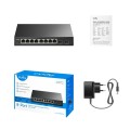 Суич Cudy GS108ES2 8-Port Gigabit Easy-Managed Switch 10/100/1000M RJ45 Ports 2 Gigabit SFP ports Desktop Metal Case Local management via Web GUI support STP/RSTP MAC Management Cudy Cloud APP