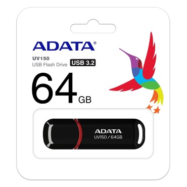Флаш памет Adata 64GB UV150 USB 3.2 Gen1-Flash Drive Black Флаш памет Adata 64GB UV150 USB 3.2 Gen1-Flash Drive Black