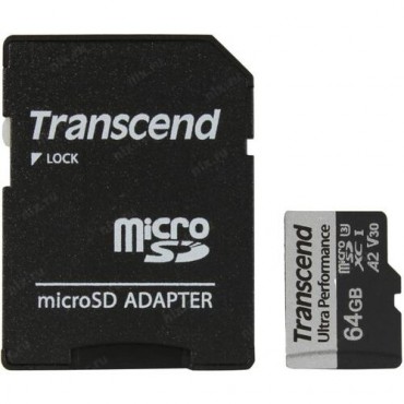 Флаш памети Transcend 64GB microSD with adapter UHS-I U3 A2 Ultra Performance