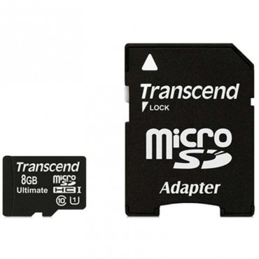 Флаш памети Transcend 8GB microSDHC UHS-I (with adapter