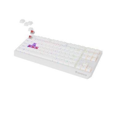 Геймърска клавиатура Genesis Gaming Keyboard Thor 230 TKL Wireless US White RGB Mechanical Outemu Red