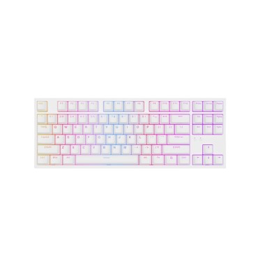 Геймърска клавиатура Genesis Gaming Keyboard Thor 404 TKL White RGB Backlight US Layout Yellow Switch