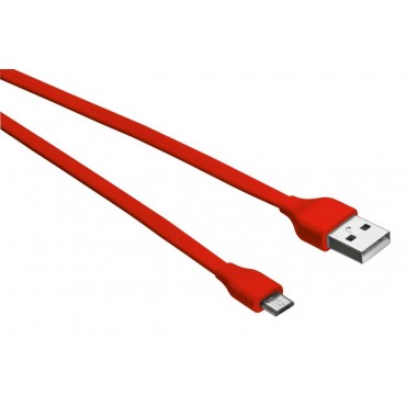 Кабел/преходник TRUST Flat Micro-USB Cable 1m - red