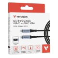 Кабел/преходник Verbatim Sync & Charge USB-C to USB-C 240W 40 Gbps Display 120 cm
