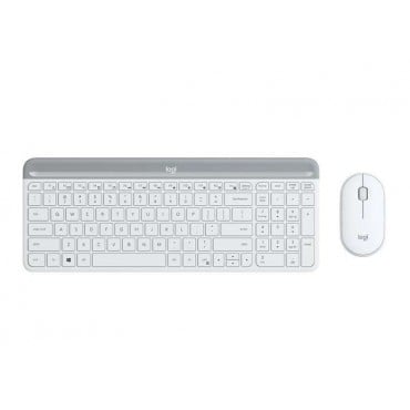 Клавиатура Logitech Slim Wireless Keyboard and Mouse Combo MK470 - OFFWHITE, White