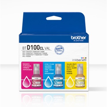 Консуматив Brother BTD100CLVAL Brother Coloured Multipack Ink Bottles Консуматив Brother BTD100CLVAL Brother Coloured Multipack Ink Bottles