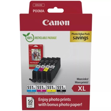 Консуматив Canon CLI-551XL C/M/Y/BK Photo Value Pack Консуматив Canon CLI-551XL C/M/Y/BK Photo Value Pack