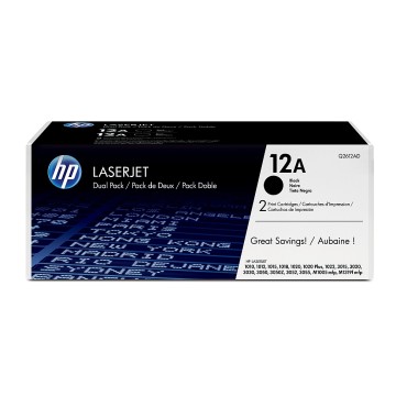 Консуматив HP 12A Black Dual Pack LaserJet Toner Cartridges Консуматив HP 12A Black Dual Pack LaserJet Toner Cartridges