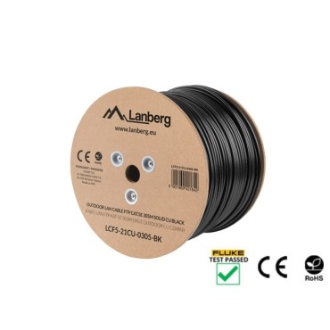 Кабел/преходник Lanberg LAN cable CAT.5e ftp 305m solid outdoor cu black fluke passed