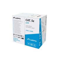 Кабел/преходник Lanberg LAN cable CAT.5e utp 100m solid cu grey fluke passed