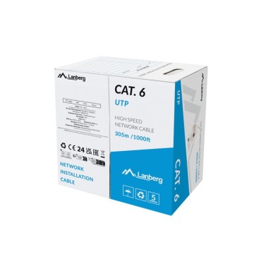 Кабел/преходник Lanberg LAN cable CAT.6 305m solid cca grey fluke passed