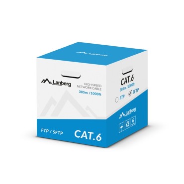 Кабел/преходник Lanberg LAN cable CAT.6 sftp 305m solid cu grey cpr + fluke passed