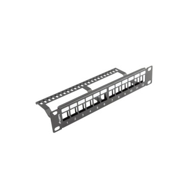 Аксесоар за видеонаблюдение Lanberg patch panel blank 12 port 1U with organizer for keystone modules black