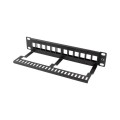 Аксесоар за видеонаблюдение Lanberg patch panel blank 12 port 1U with organizer for keystone modules black
