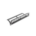 Аксесоар за видеонаблюдение Lanberg patch panel blank 12 port 1U with organizer for keystone modules black