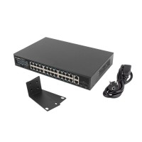 Суич Lanberg switch 24x 1GB poe+/2x GB 2x sfp rack 19