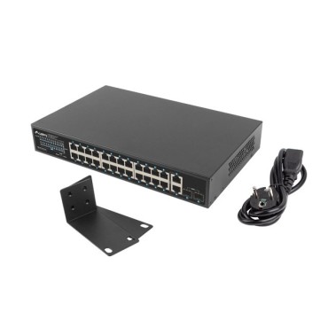 Суич Lanberg switch 24x 1GB poe+/2x GB 2x sfp rack 19