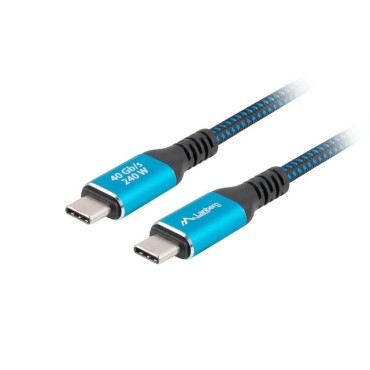 Кабел/преходник Lanberg USB-C M/M 4.0 cable 1m 240w 8k 60hz black-blue