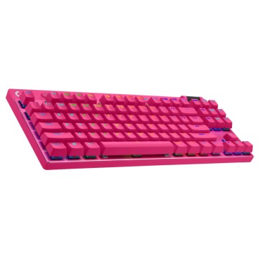 Геймърска клавиатура Logitech G PRO X TKL LIGHTSPEED Gaming Keyboard - MAGENTA - US INT'L - 2.4GHZ/BT - N/A - EMEA28-935 - TACTILE