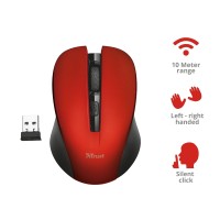 Мишка TRUST Mydo Silent Wireless Mouse RED, Red