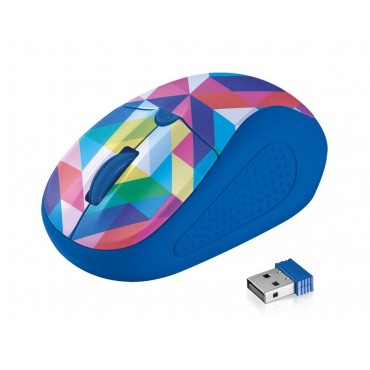 Мишка TRUST Primo Wireless Mouse - blue geometry, Blue geometry