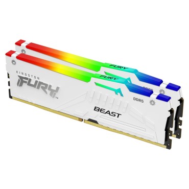 Памет за компютър Kingston FURY Beast RGB 32GB (2x16GB) DDR5 6000 MHz CL36 White