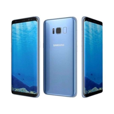 Samsung Smartphone SM-G955F GALAXY S8 +  DREAM2 Blue + Samsung S8+ G955 Dream 2 Clear View Standing Cover Silver