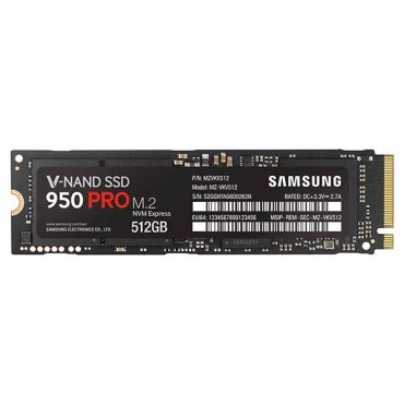 Samsung SSD 950 PRO EVO M2 PCIe 512GB Read 2500 MB/sec