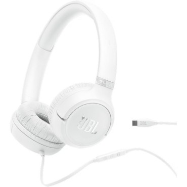 Слушалки JBL TUNE 530C WHT USB-C Wired on-ear headphones