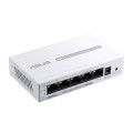 Суич Asus Business 5Port Smart Managed Switch PoE+ + , 60W, VLAN, QoS, Port Mirroring, wall mounting,White