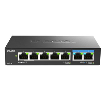 Суич D-Link 7-Port Multi-Gigabit Unmanaged Switch