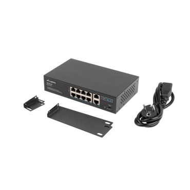 Суич Lanberg switch 8x 100mb poe+/2x 1GB unmanaged rack 10