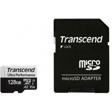 Флаш памети Transcend 128GB micro SD w/ adapter UHS-I U3 A2 Ultra Performance