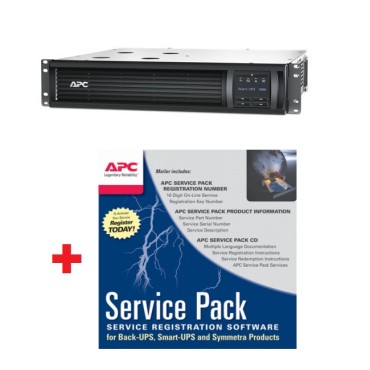 UPS APC Smart-UPS 1000VA LCD RM 2U 230V with SmartConnect + APC Service Pack 3 Year Warranty Extension (for new product purchases)