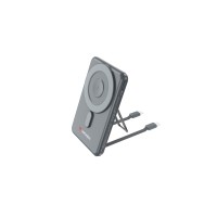 Оптично устройство за лаптоп Verbatim Charge 'n' Go 2C Power Bank Magnetic Wireless 5000mAh with 2 USB-C Cables & Stand Grey