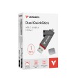 Външен HDD Verbatim Dual QuickStick USB-C & USB-A USB 3.2 Gen 1 1TB