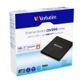 Оптично устройство за лаптоп Verbatim External Slimline CD/DVD Writer USB 3.2 Gen 1/USB-C