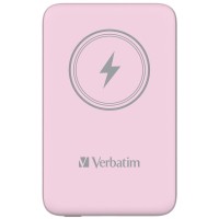 Оптично устройство за лаптоп Verbatim MCP-10PK Power Pack 10000 mAh with UBS-C PD 20W / Magnetic Wireless Charging 15W Pink