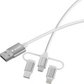 Кабел/преходник Verbatim Sync & Charge Cable 3-in-1 USB-A to Micro-B/USB-C/Lightning 18W 100cm - White
