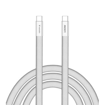 Кабел/преходник Verbatim Sync & Charge SoftTouch USB-C to C cable 100W 120 cm - White