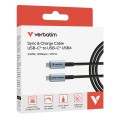 Кабел/преходник Verbatim Sync & Charge USB-C to USB-C 240W 40 Gbps 120 cm Кабел/преходник Verbatim Sync & Charge USB-C to USB-C 240W 40 Gbps 120 cm
